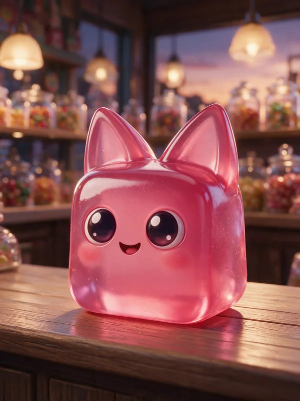 Kitberry, a raspberry jelly with cat ears